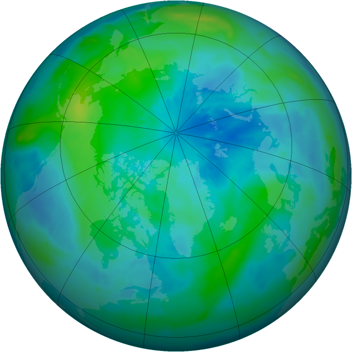 Arctic ozone map for 22 September 2009